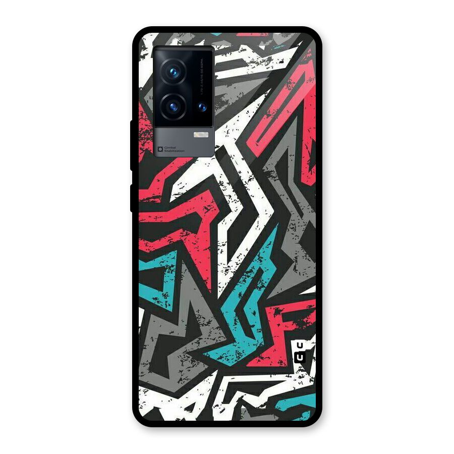 Rugged Strike Abstract Glass Back Case for iQOO 9 5G