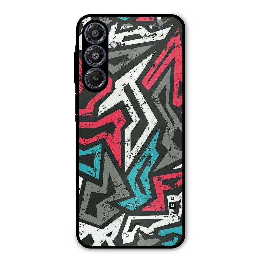 Rugged Strike Abstract Metal Back Case for Galaxy A16 5G