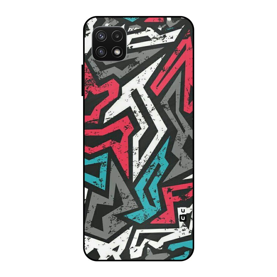 Rugged Strike Abstract Metal Back Case for Galaxy A22 5G
