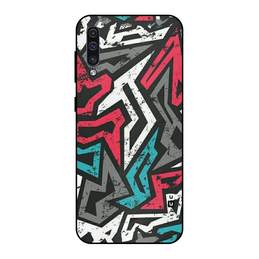 Rugged Strike Abstract Metal Back Case for Galaxy A30s