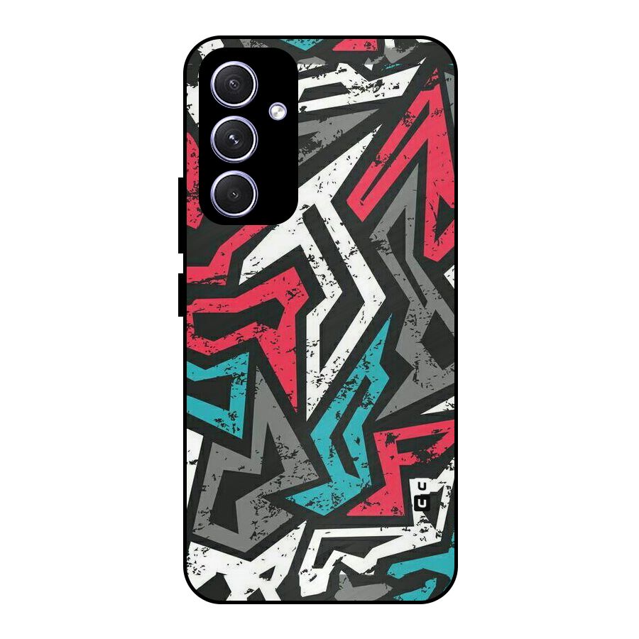 Rugged Strike Abstract Metal Back Case for Galaxy A54