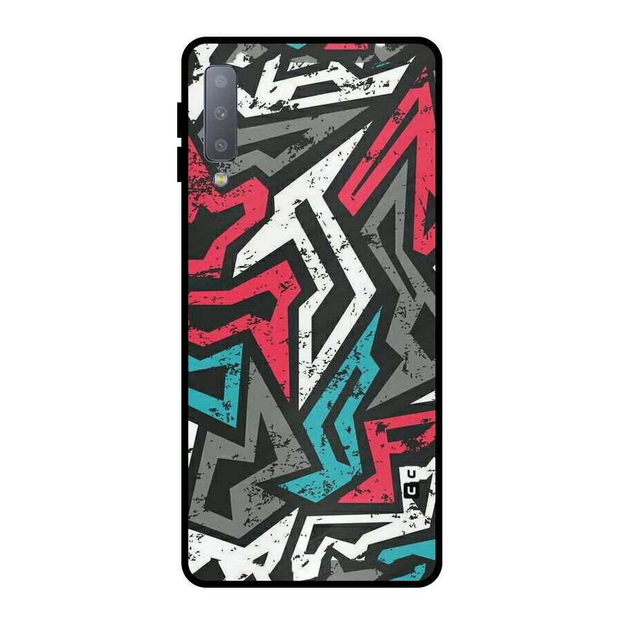Rugged Strike Abstract Metal Back Case for Galaxy A7 (2018)