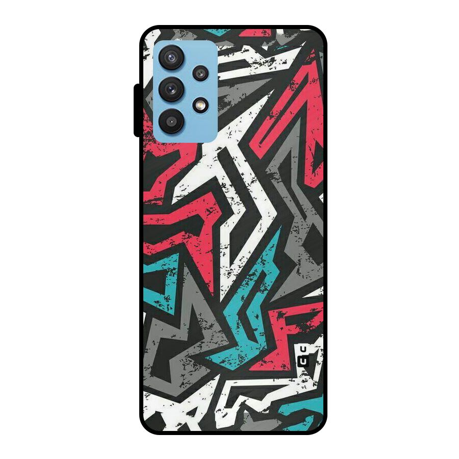 Rugged Strike Abstract Metal Back Case for Galaxy M32 5G