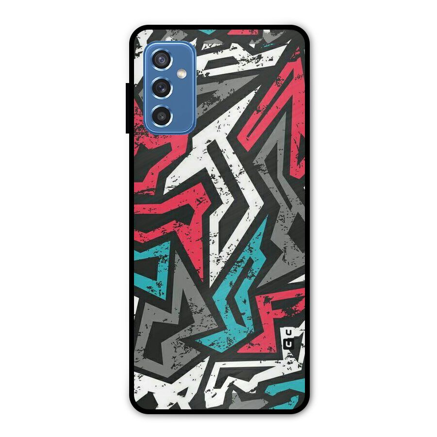 Rugged Strike Abstract Metal Back Case for Galaxy M52 5G