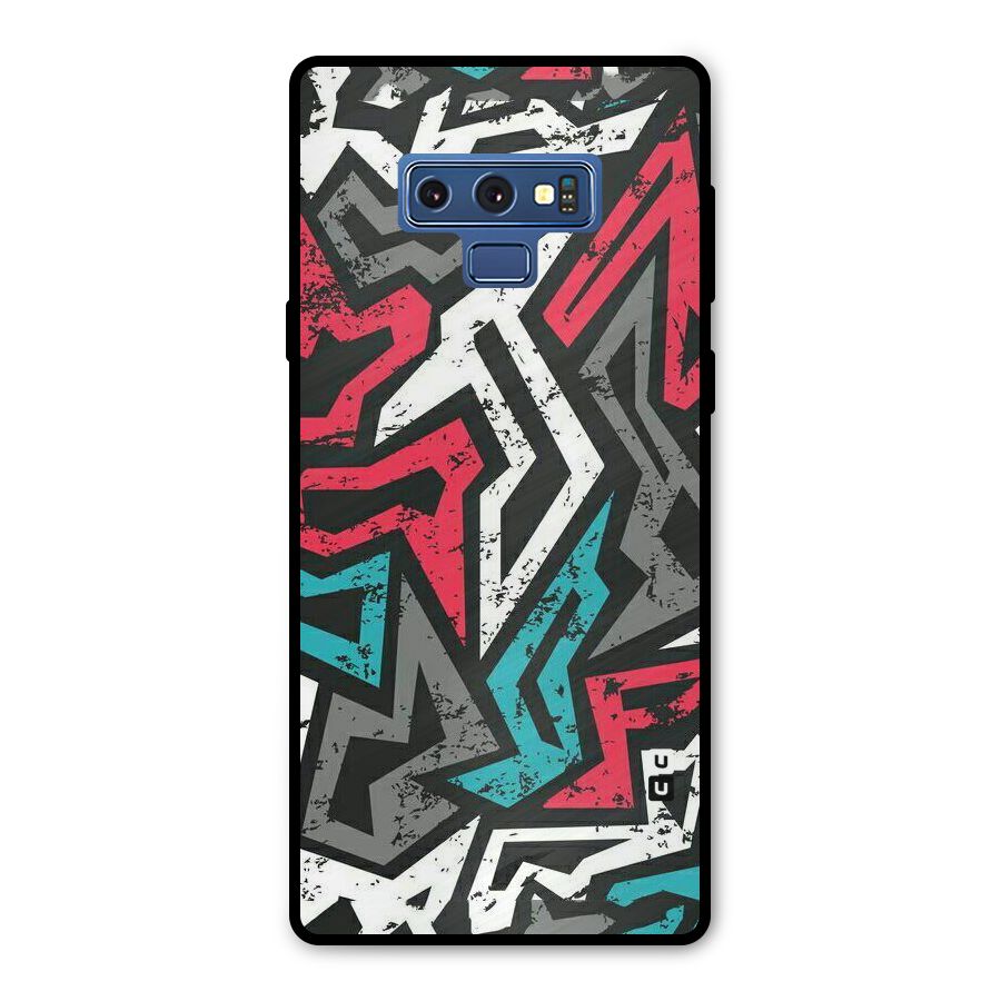 Rugged Strike Abstract Metal Back Case for Galaxy Note 9
