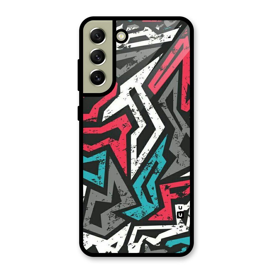 Rugged Strike Abstract Metal Back Case for Galaxy S21 FE 5G (2023)