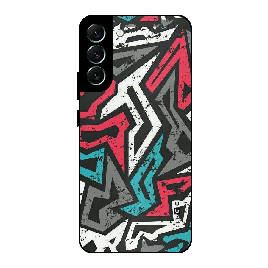 Rugged Strike Abstract Metal Back Case for Galaxy S22 Plus 5G