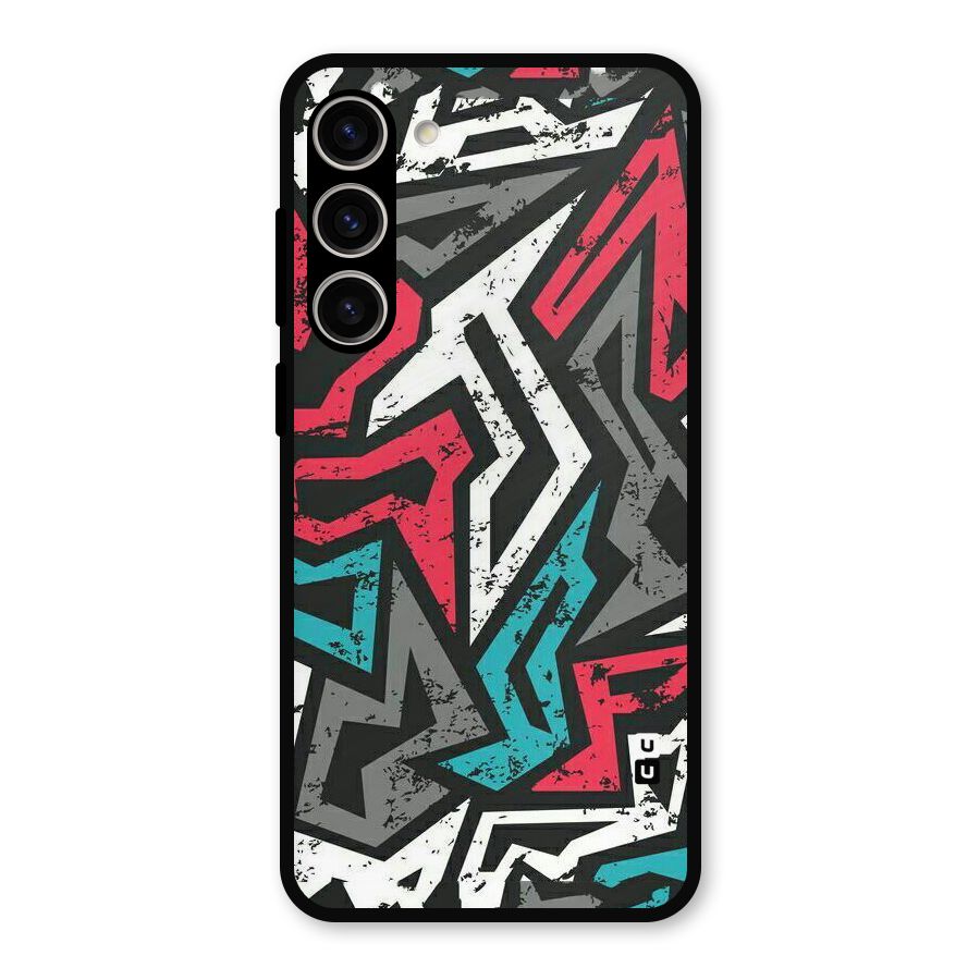 Rugged Strike Abstract Metal Back Case for Galaxy S23 Plus