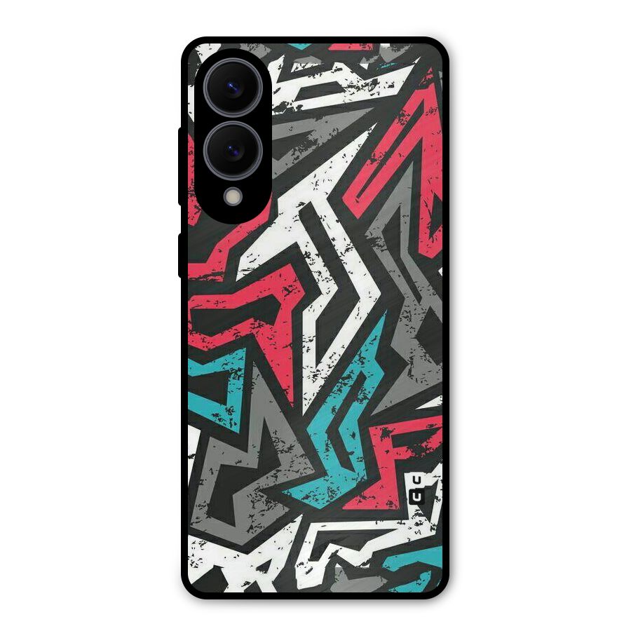 Rugged Strike Abstract Metal Back Case for Galaxy S25 Edge