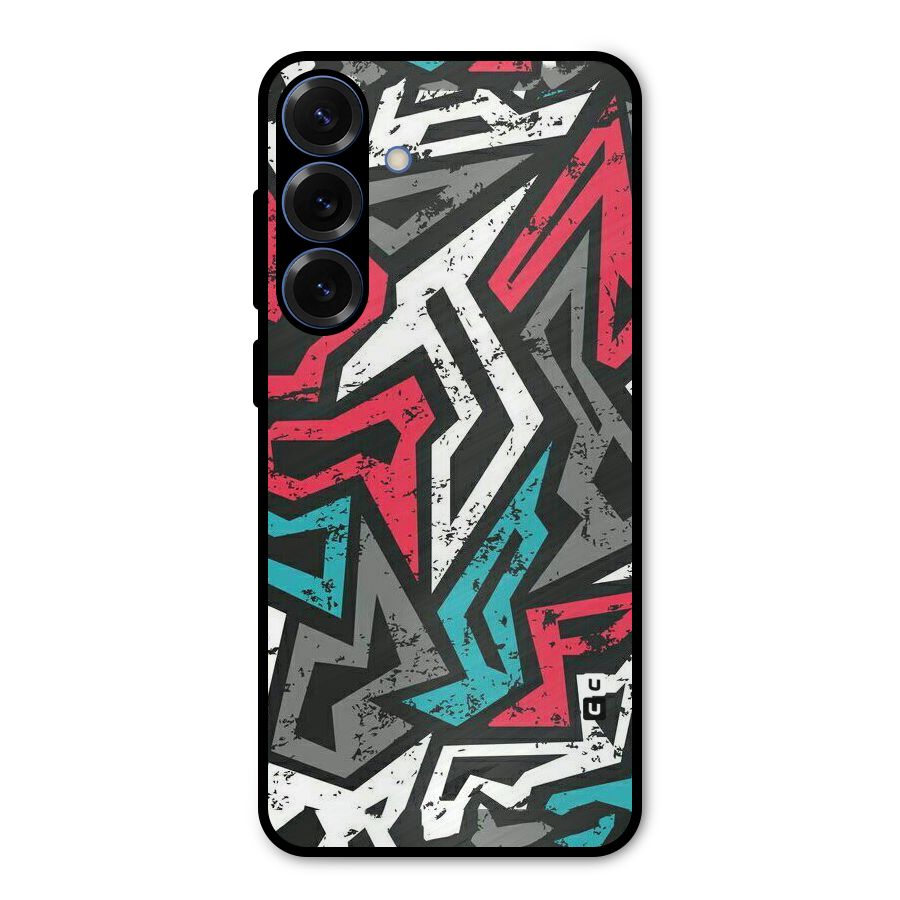 Rugged Strike Abstract Metal Back Case for Galaxy S25 Plus