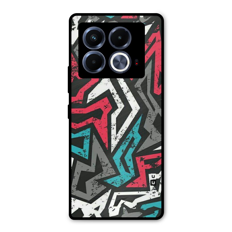 Rugged Strike Abstract Metal Back Case for Infinix Note 40 5G