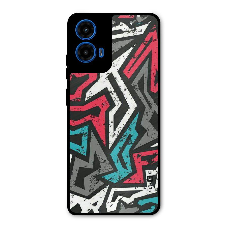 Rugged Strike Abstract Metal Back Case for Moto G45