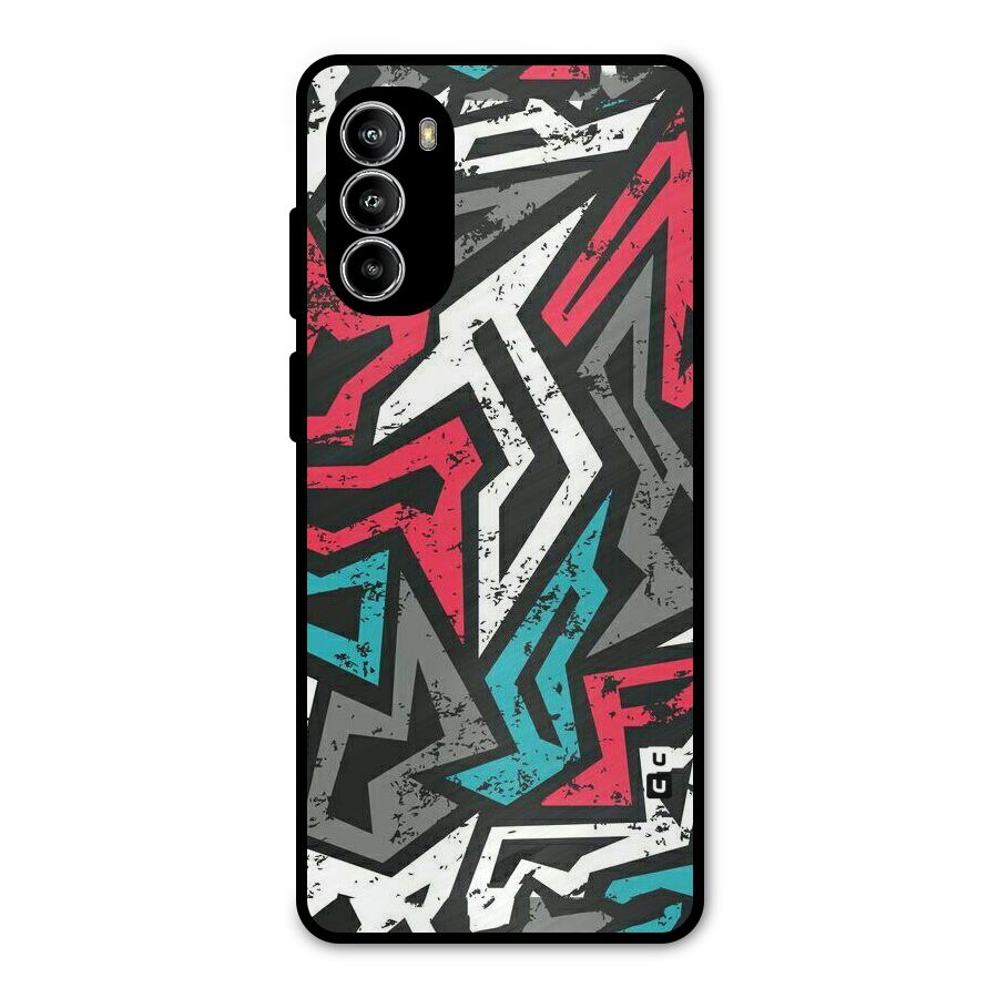 Rugged Strike Abstract Metal Back Case for Moto G52