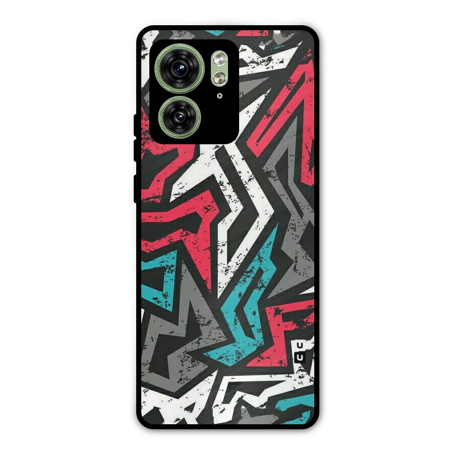 Rugged Strike Abstract Metal Back Case for Motorola Edge 40 5G