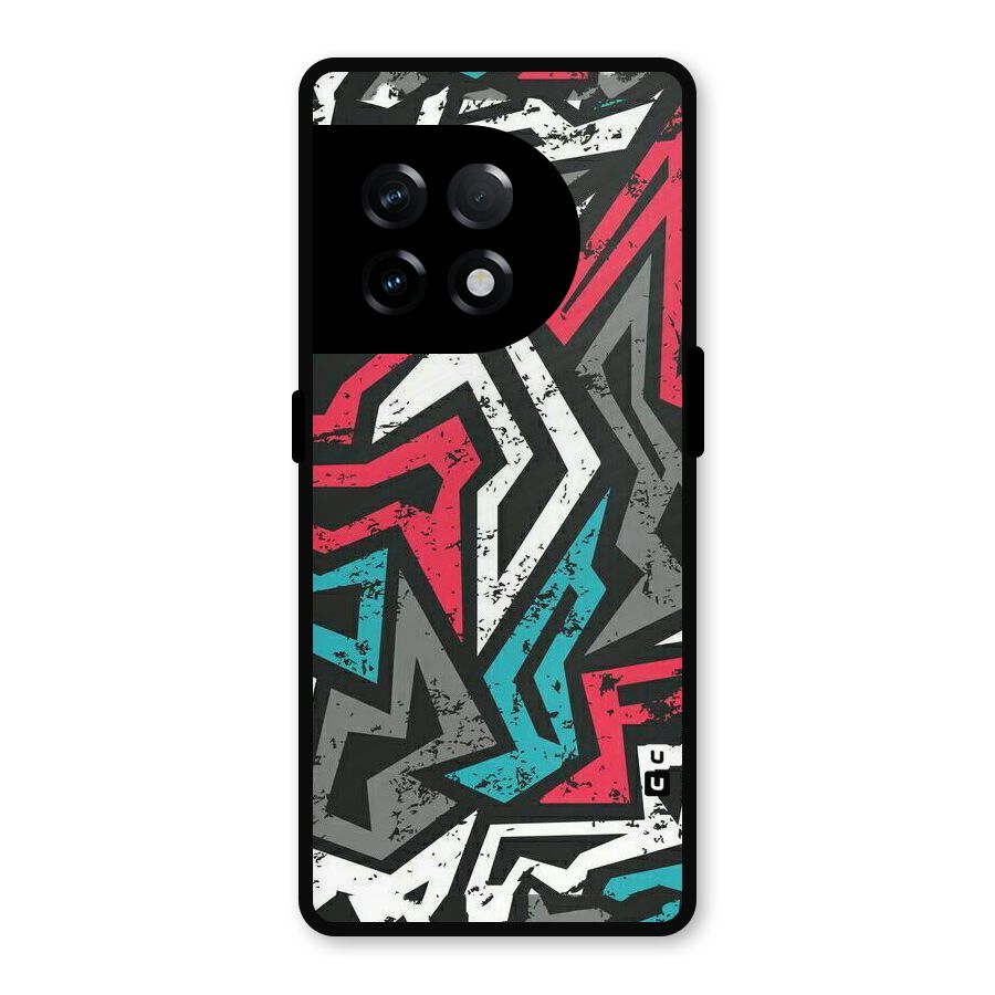 Rugged Strike Abstract Metal Back Case for OnePlus 11R