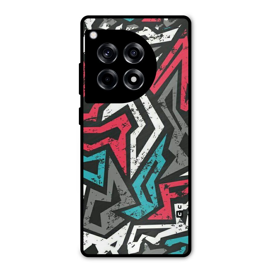 Rugged Strike Abstract Metal Back Case for OnePlus 12R