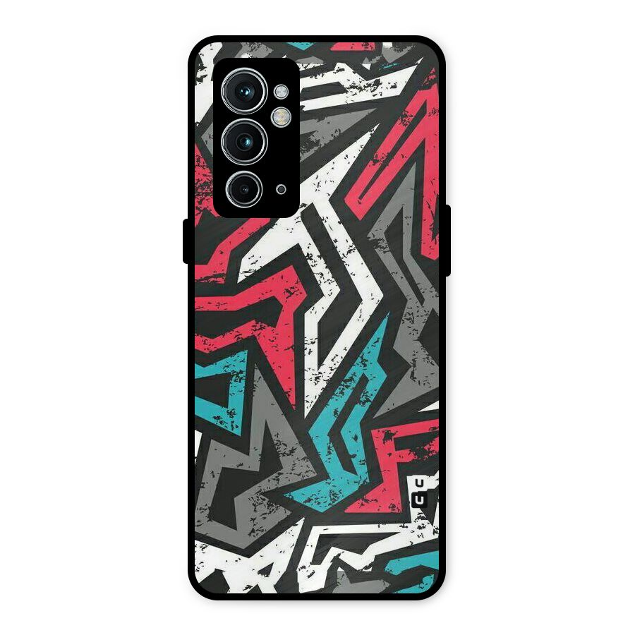 Rugged Strike Abstract Metal Back Case for OnePlus 9RT 5G