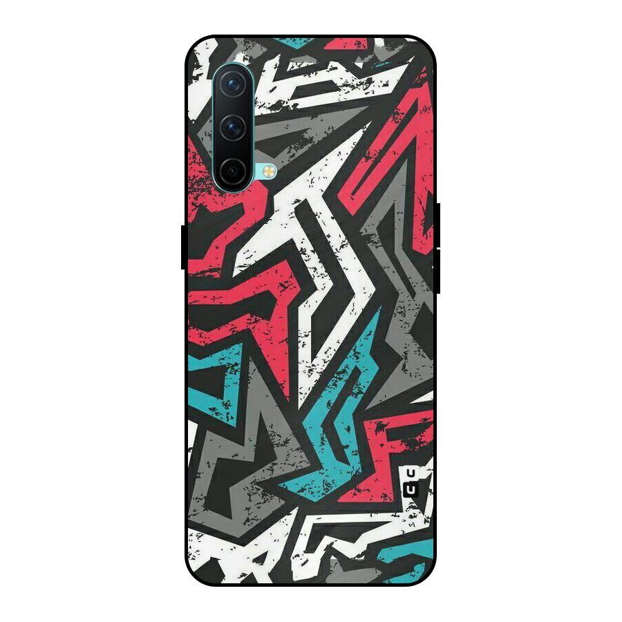 Rugged Strike Abstract Metal Back Case for OnePlus Nord CE 5G