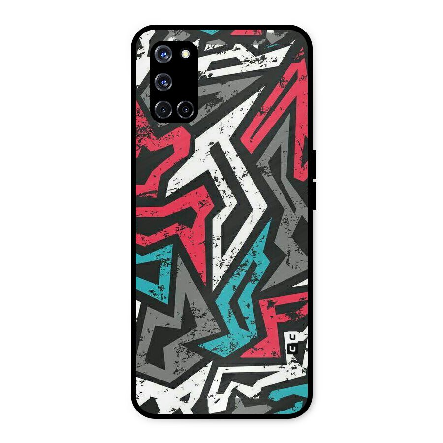 Rugged Strike Abstract Metal Back Case for Oppo A52