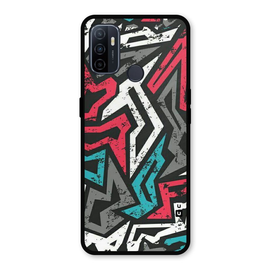 Rugged Strike Abstract Metal Back Case for Oppo A53