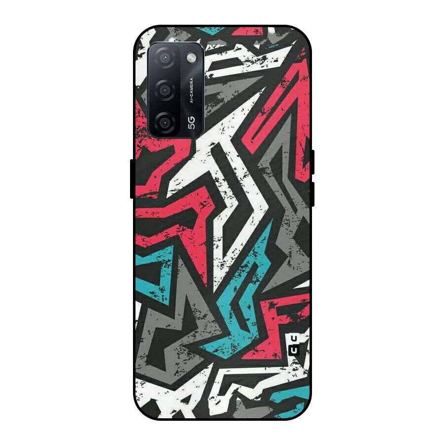 Rugged Strike Abstract Metal Back Case for Oppo A53s 5G