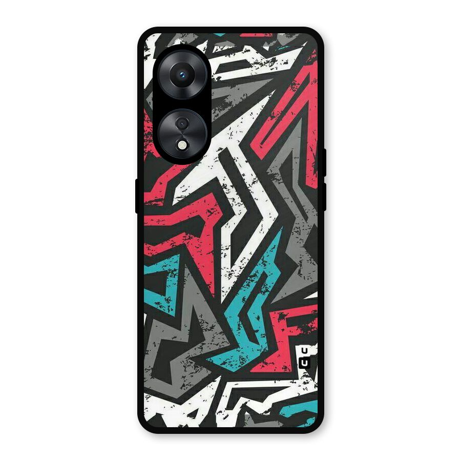 Rugged Strike Abstract Metal Back Case for Oppo A78