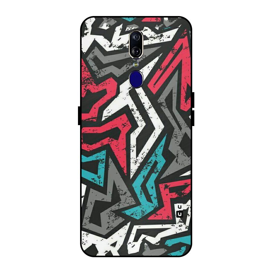 Rugged Strike Abstract Metal Back Case for Oppo F11