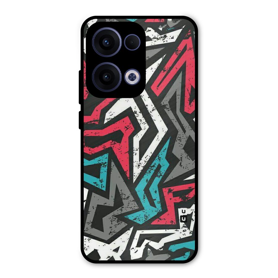 Rugged Strike Abstract Metal Back Case for Oppo Reno13