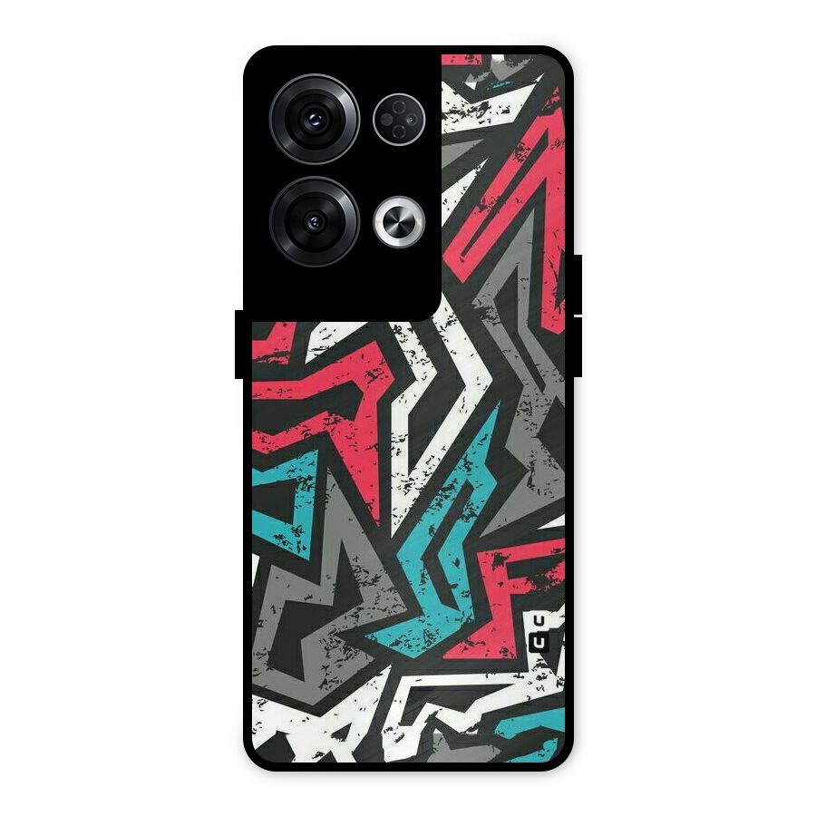 Rugged Strike Abstract Metal Back Case for Oppo Reno8 Pro 5G