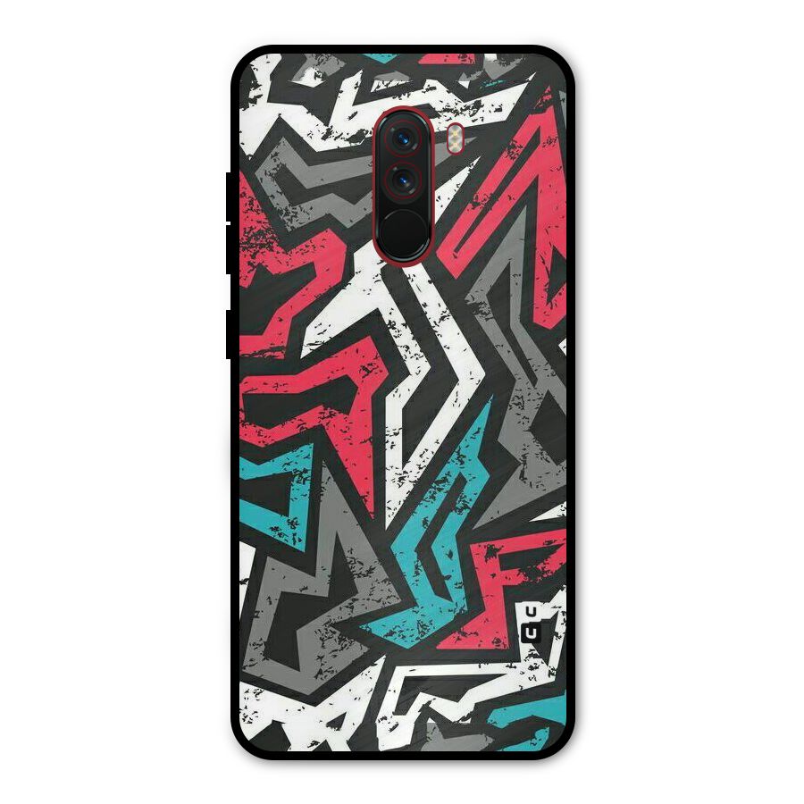 Rugged Strike Abstract Metal Back Case for Poco F1