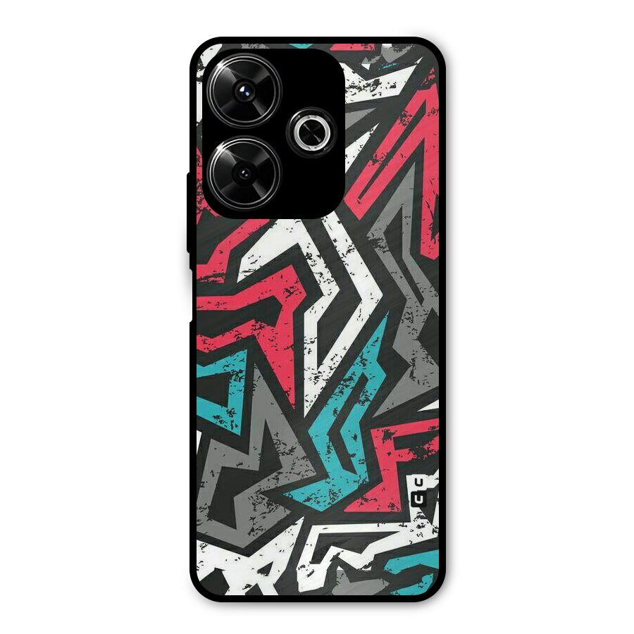 Rugged Strike Abstract Metal Back Case for Poco M6 Plus