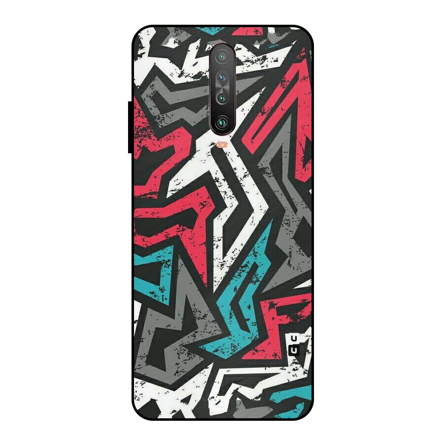 Rugged Strike Abstract Metal Back Case for Poco X2