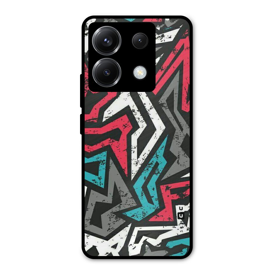 Rugged Strike Abstract Metal Back Case for Poco X6