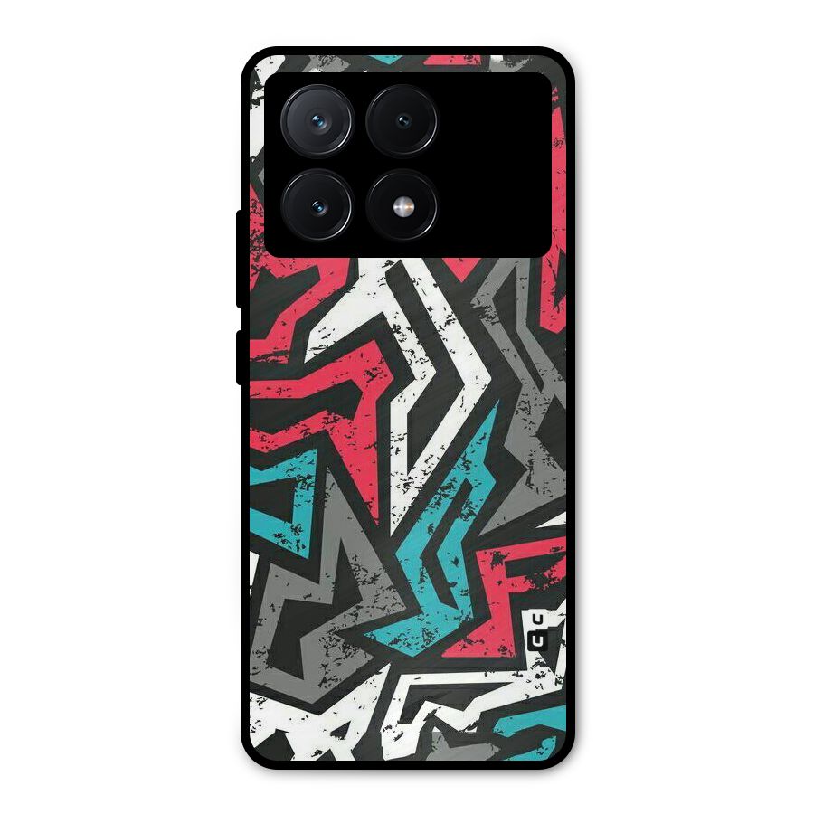 Rugged Strike Abstract Metal Back Case for Poco X6 Pro