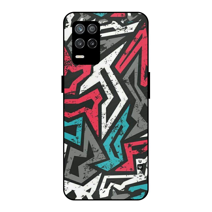 Rugged Strike Abstract Metal Back Case for Realme 8 5G