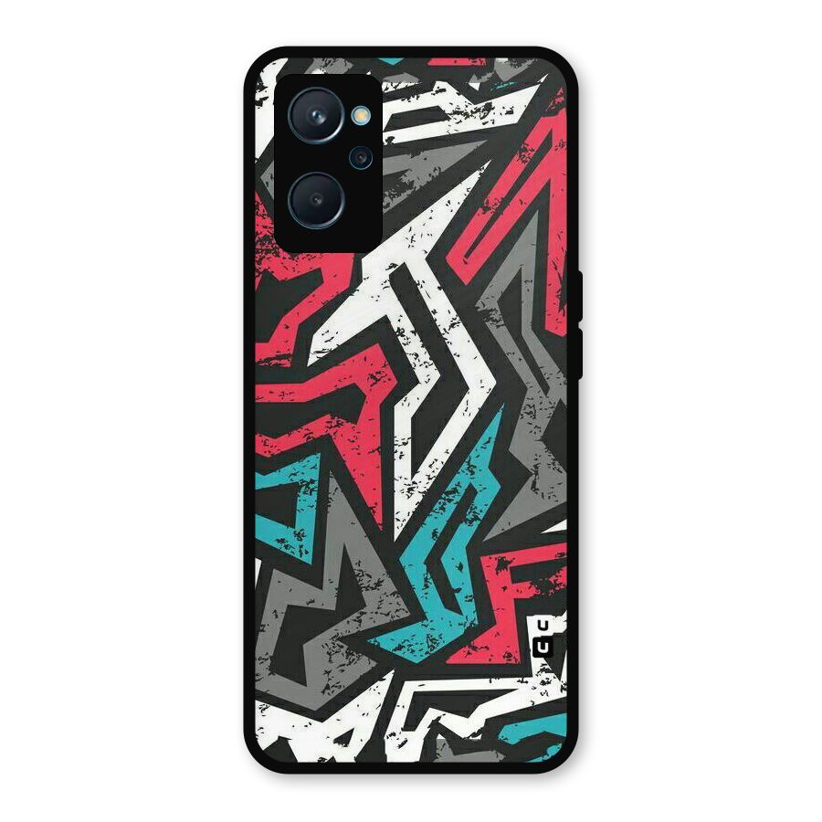 Rugged Strike Abstract Metal Back Case for Realme 9i