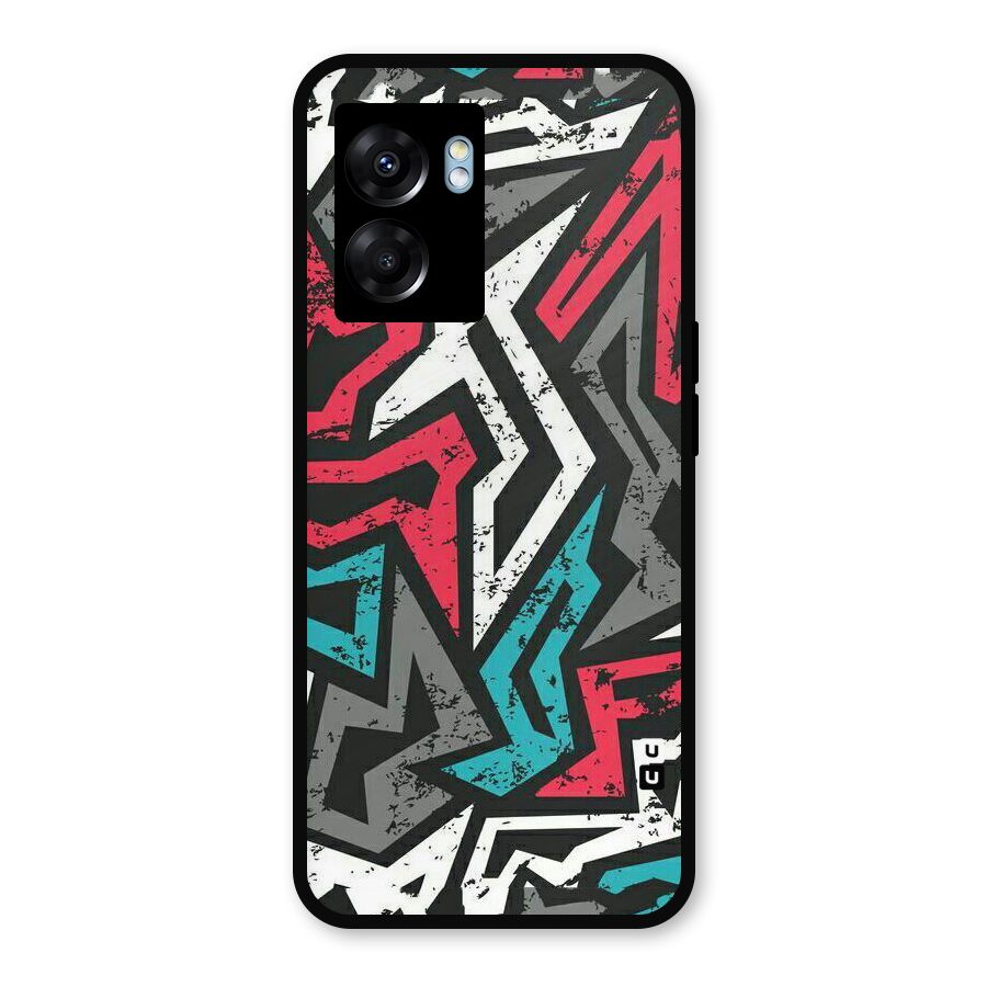 Rugged Strike Abstract Metal Back Case for Realme Narzo 50 5G