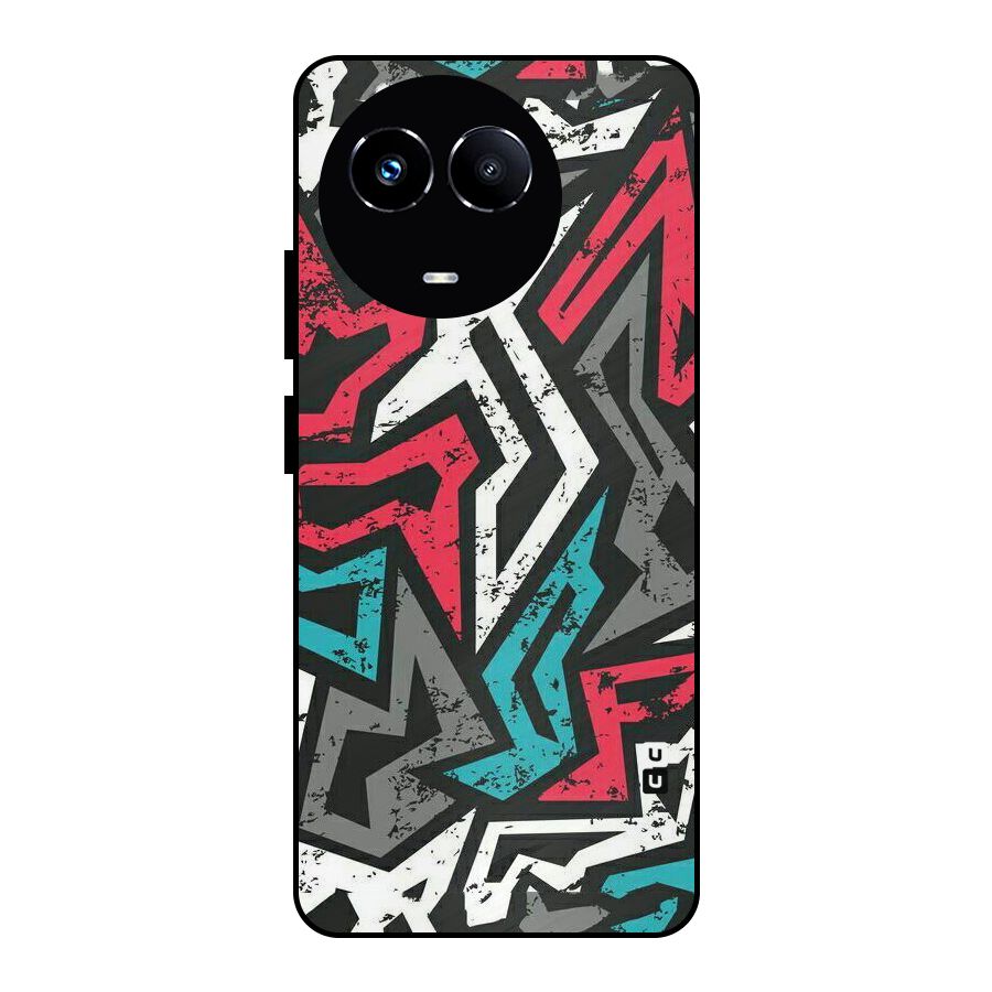 Rugged Strike Abstract Metal Back Case for Realme Narzo 60X