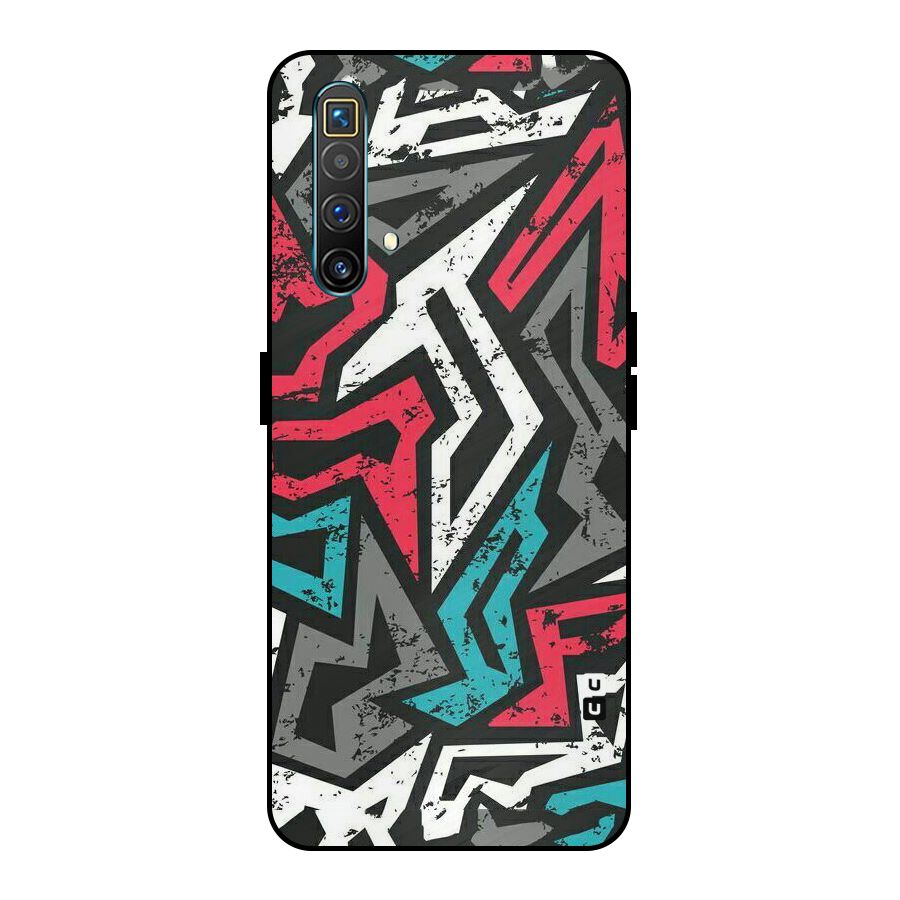 Rugged Strike Abstract Metal Back Case for Realme X3 SuperZoom
