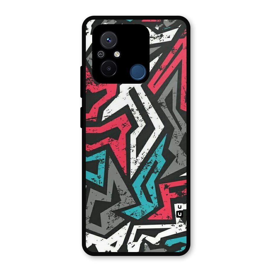 Rugged Strike Abstract Metal Back Case for Redmi 12C