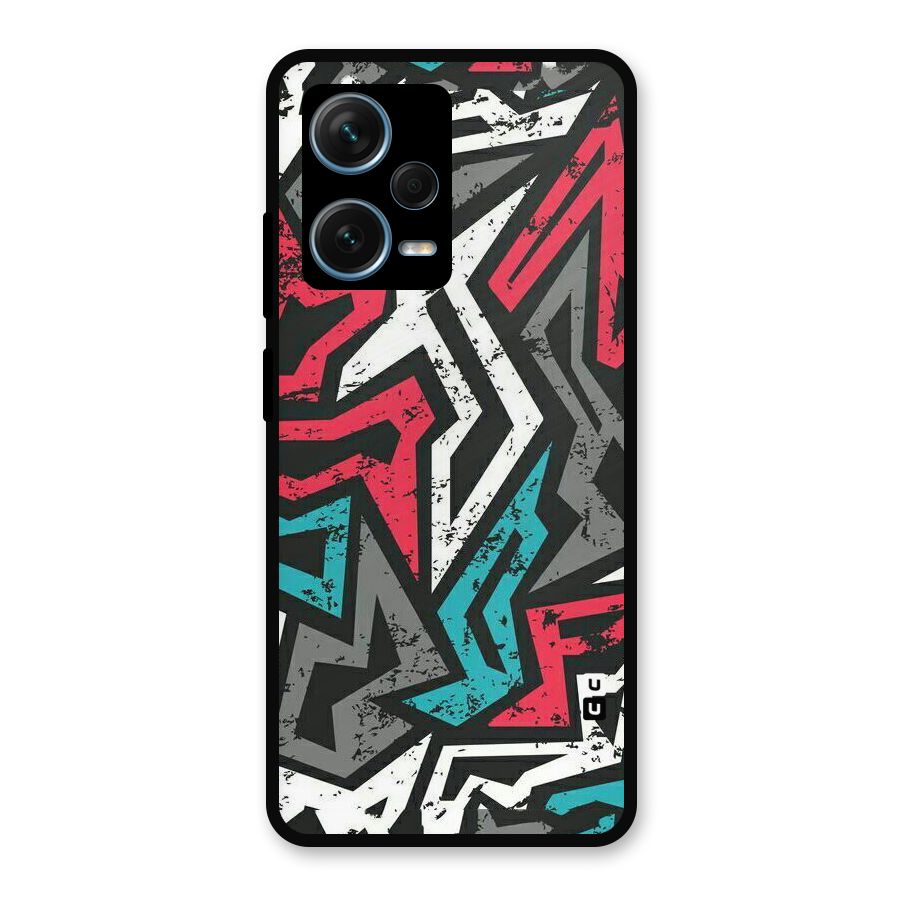 Rugged Strike Abstract Metal Back Case for Redmi Note 12 Pro Plus 5G