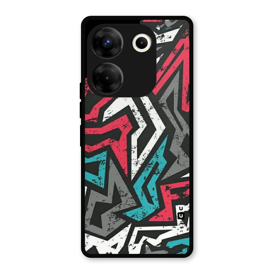 Rugged Strike Abstract Metal Back Case for Tecno Camon 20