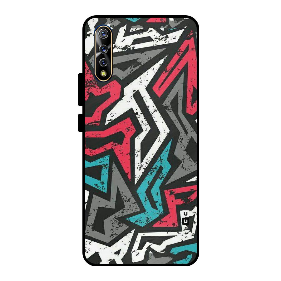 Rugged Strike Abstract Metal Back Case for Vivo S1