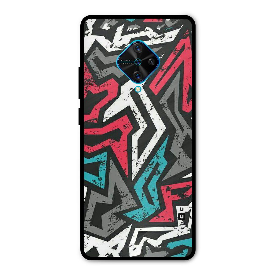 Rugged Strike Abstract Metal Back Case for Vivo S1 Pro