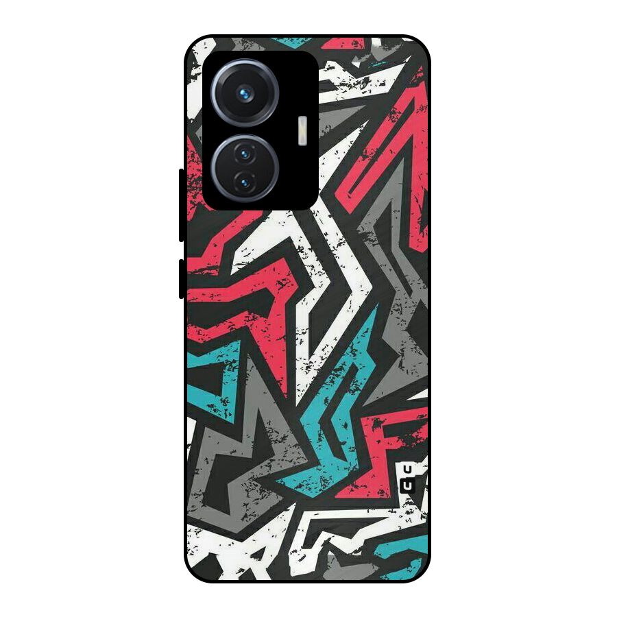 Rugged Strike Abstract Metal Back Case for Vivo T1 44W