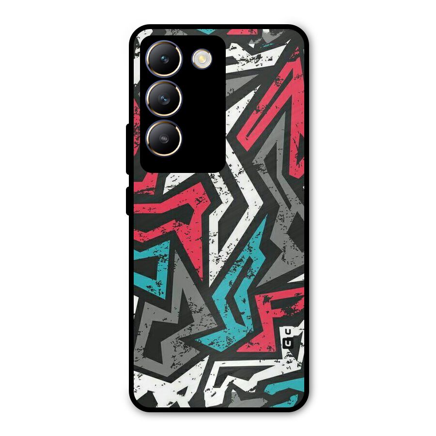 Rugged Strike Abstract Metal Back Case for Vivo T3 5G