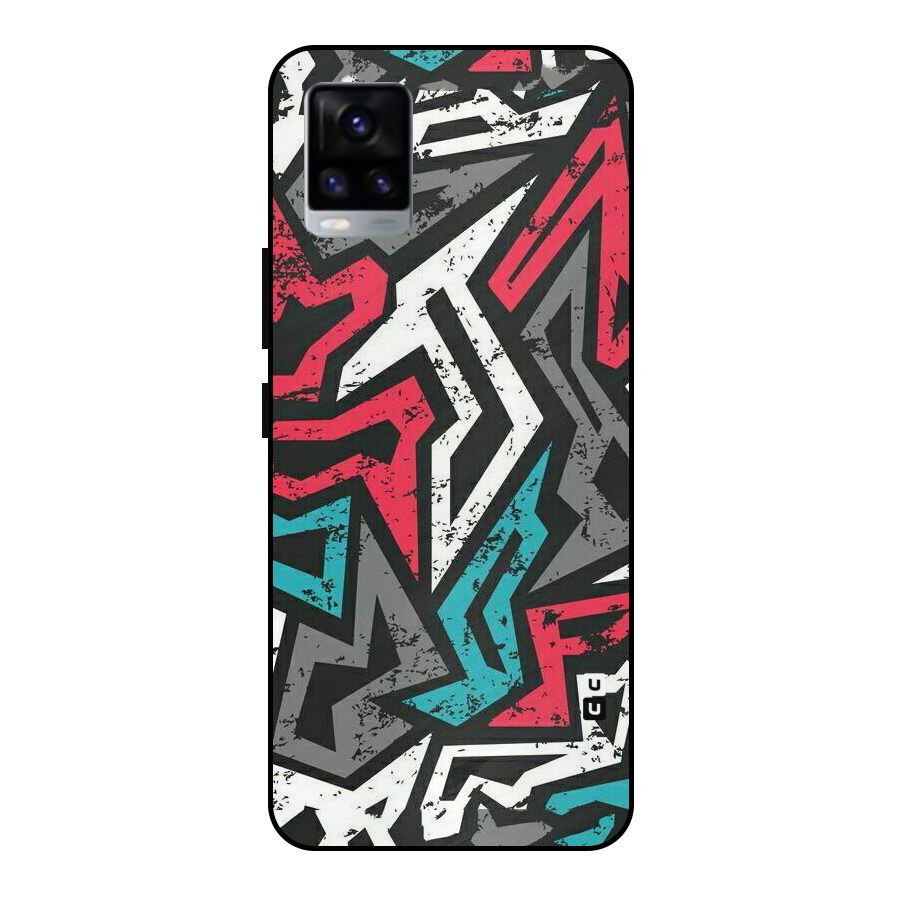 Rugged Strike Abstract Metal Back Case for Vivo V20 2021