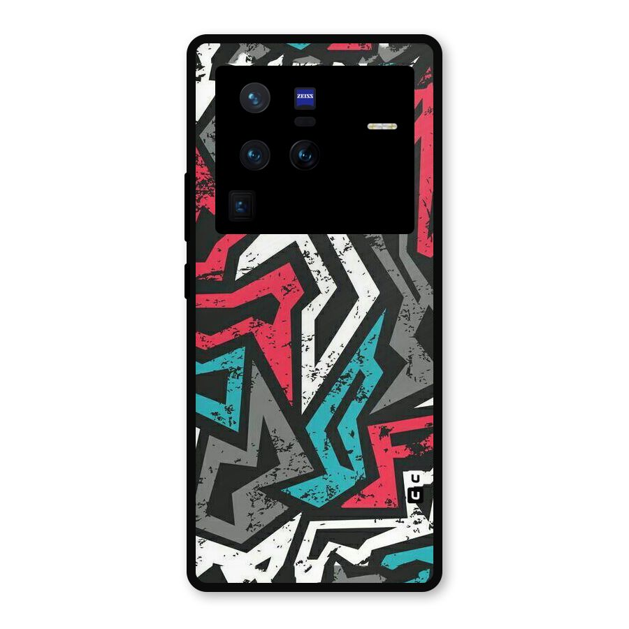 Rugged Strike Abstract Metal Back Case for Vivo X80 Pro
