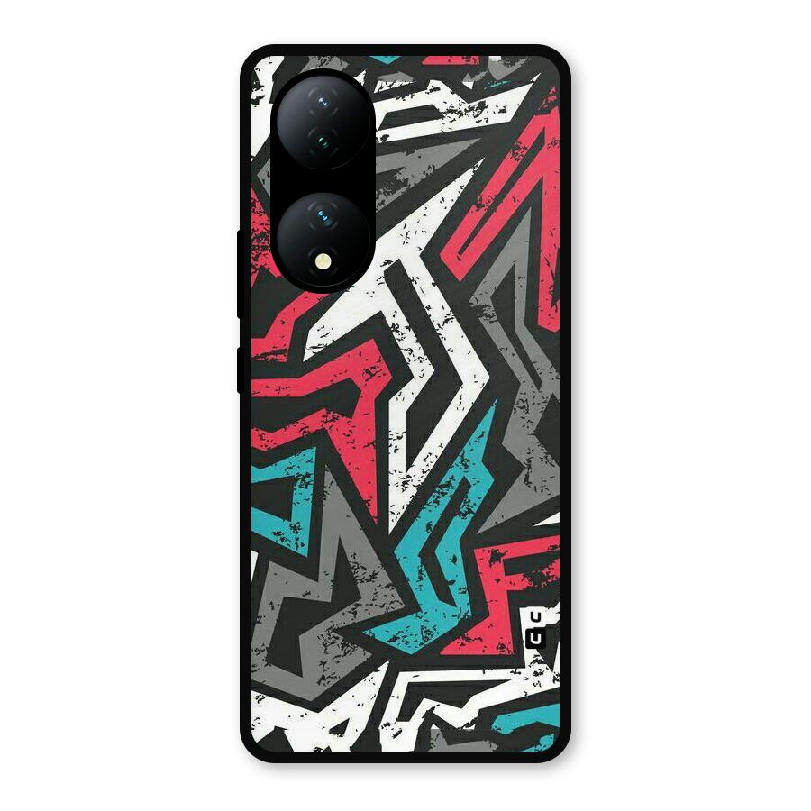 Rugged Strike Abstract Metal Back Case for Vivo Y100a