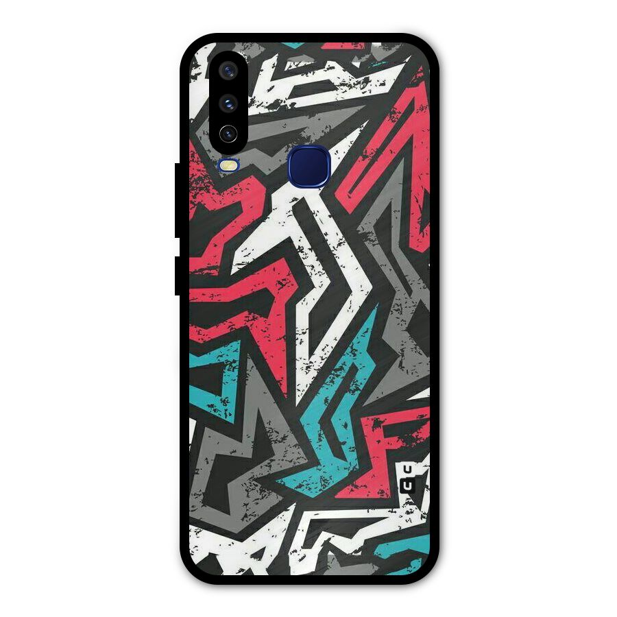 Rugged Strike Abstract Metal Back Case for Vivo Y15